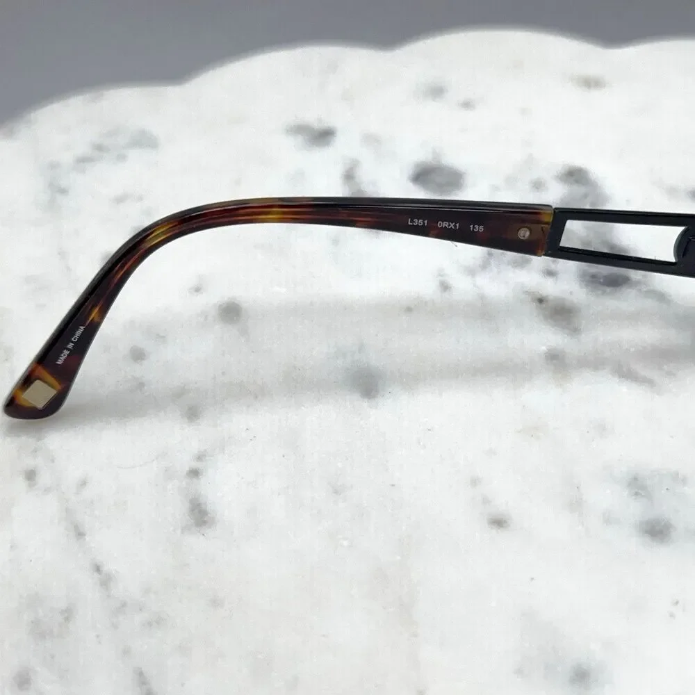 Liz Claiborne NY L351 Satin Black 0RX1 Half Rim Eyeglasses Frames Only 51-18-135